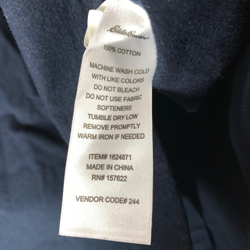 Eddie Bauer Double Brushed Chamois Shirt Mens XL Navy Boxy Long Sleeve 1624871 - Picture 5 of 7
